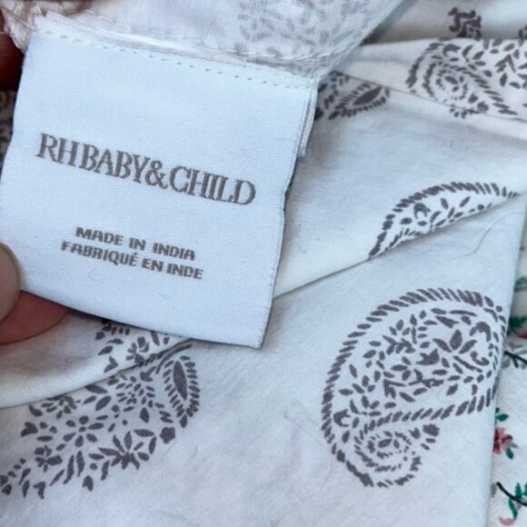 Restoration Hardware TWIN gray paisley print Flat sheet pillow case 2 pieces - Picture 2 of 3